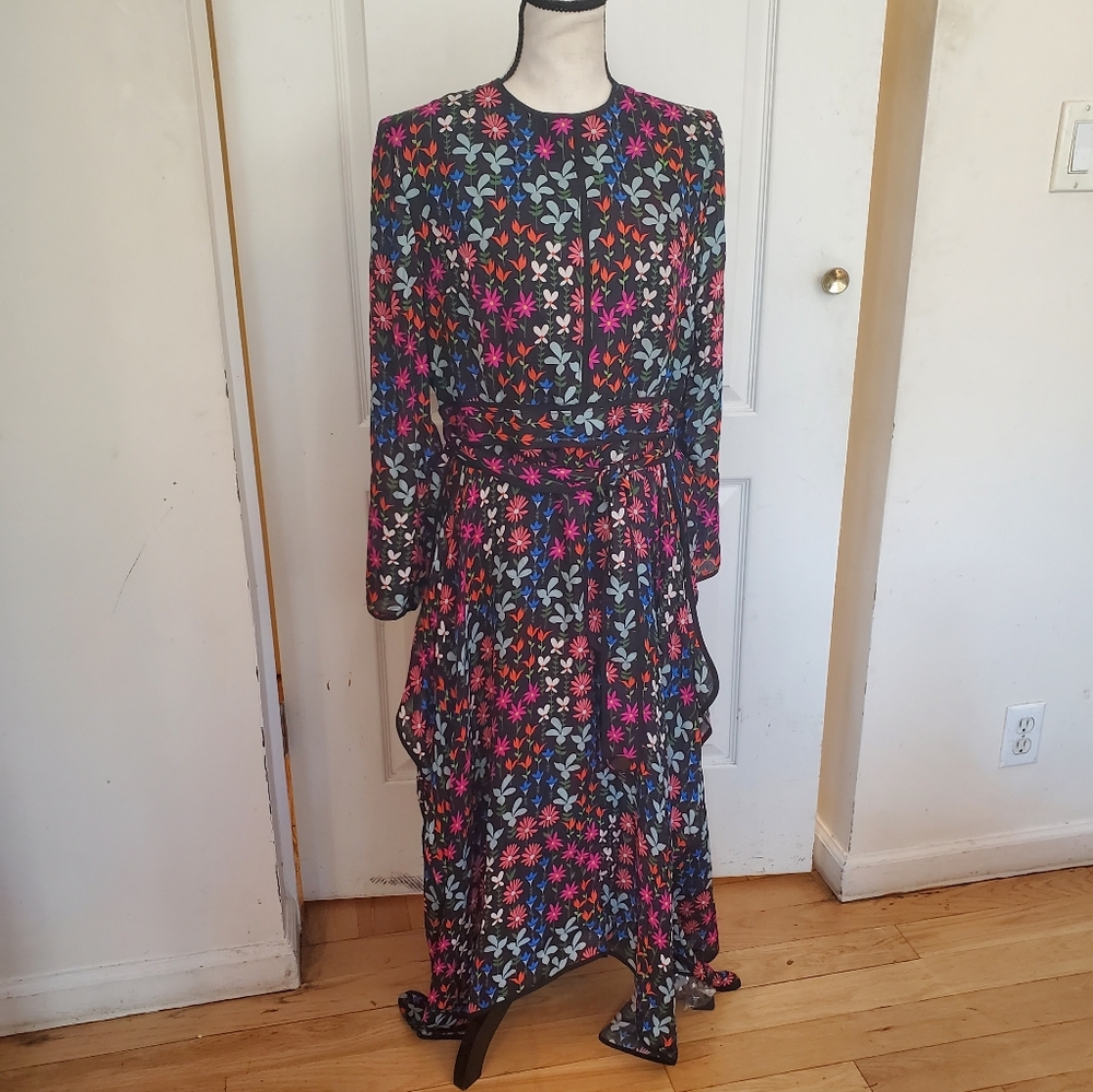 Legally Red waisted floral teen maxi dress size 16